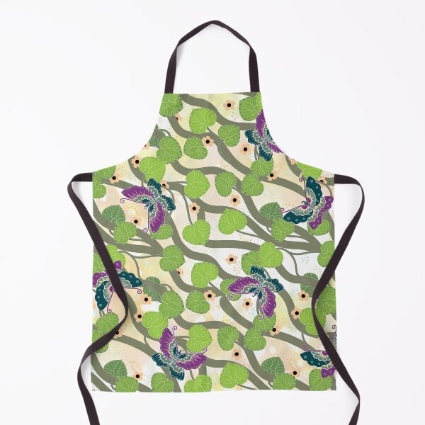 Item preview, Decorative pattern butterflies and black-eyed Suzanne nude green purple designed and sold by MelAislingArt.