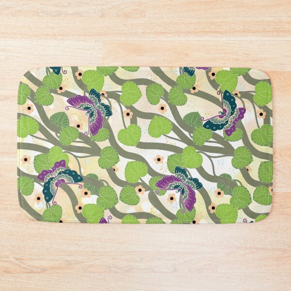 Item preview, Decorative pattern butterflies and black-eyed Suzanne nude green purple designed and sold by MelAislingArt.