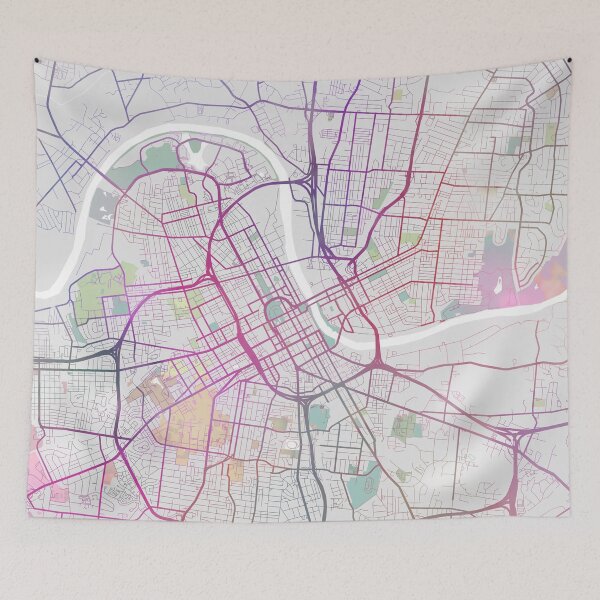 Item preview, Nashville Map, USA City Tennessee, Travel, Traveler Gift  designed and sold by TheRedFinch.
