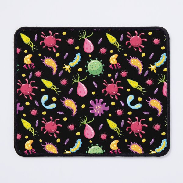 Item preview, Cartoon Microbs and Germs on black designed and sold by Pink Pineapple Works.