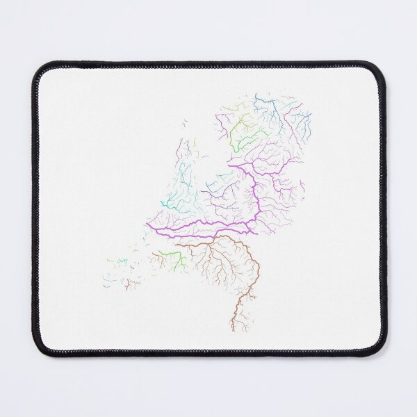 Item preview, The Netherlands River Basin Map in Rainbow Colours with White Background designed and sold by GrasshopperGeo.