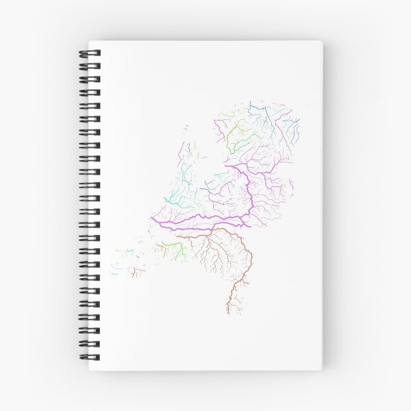 Item preview, The Netherlands River Basin Map in Rainbow Colours with White Background designed and sold by GrasshopperGeo.
