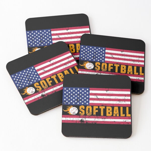 Item preview, Softball American Flag, Gift For Kids Mom Dad, Catcher Pitcher Baseman Coach Birthday Present, Player Boys Girls Training Practice, designed and sold by FUTURE SHIRT.