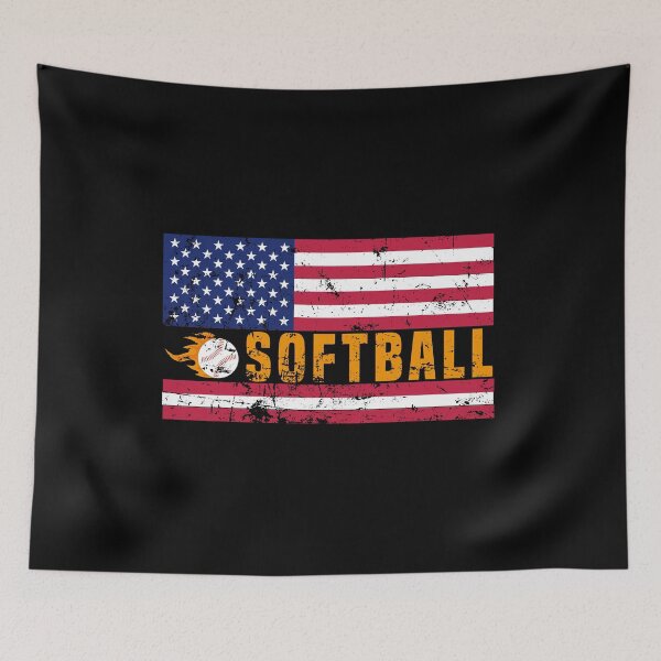 Item preview, Softball American Flag, Gift For Kids Mom Dad, Catcher Pitcher Baseman Coach Birthday Present, Player Boys Girls Training Practice, designed and sold by FUTURE SHIRT.