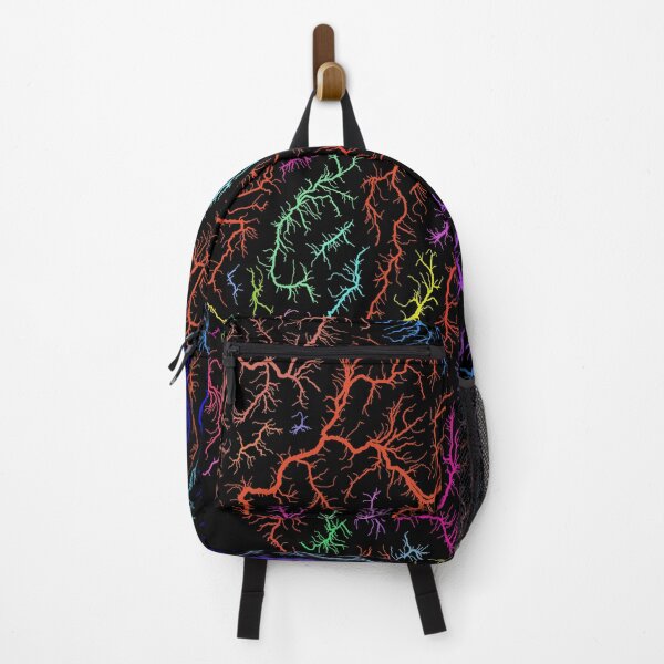 Item preview, Nevada River Basin Map in Rainbow Colours with Black Background designed and sold by GrasshopperGeo.