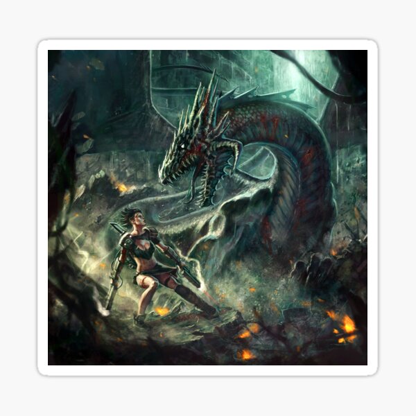 Face a Dragon by Charro Sticker