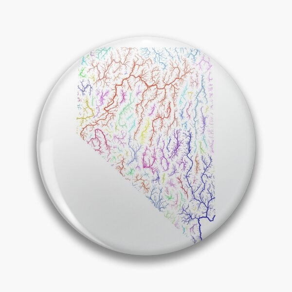 Item preview, Nevada River Basin Map in Rainbow Colours with White Background designed and sold by GrasshopperGeo.