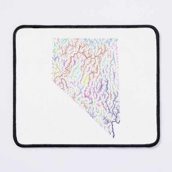 Item preview, Nevada River Basin Map in Rainbow Colours with White Background designed and sold by GrasshopperGeo.