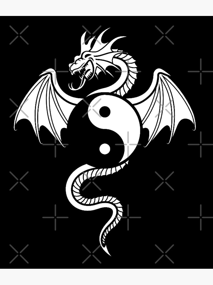 dragon yin yang - Google Search  Ilustraciones de tatuajes, Tatuajes  blancos, Illustration