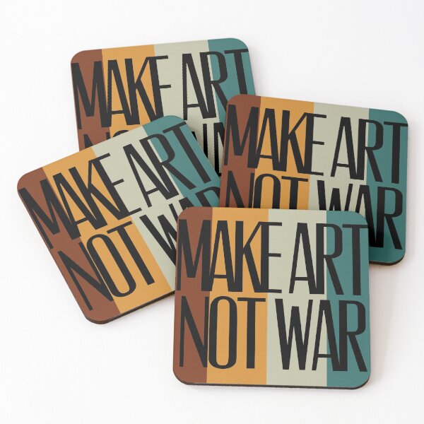 Item preview, Make art not war - black with background designed and sold by annaguerrawords.