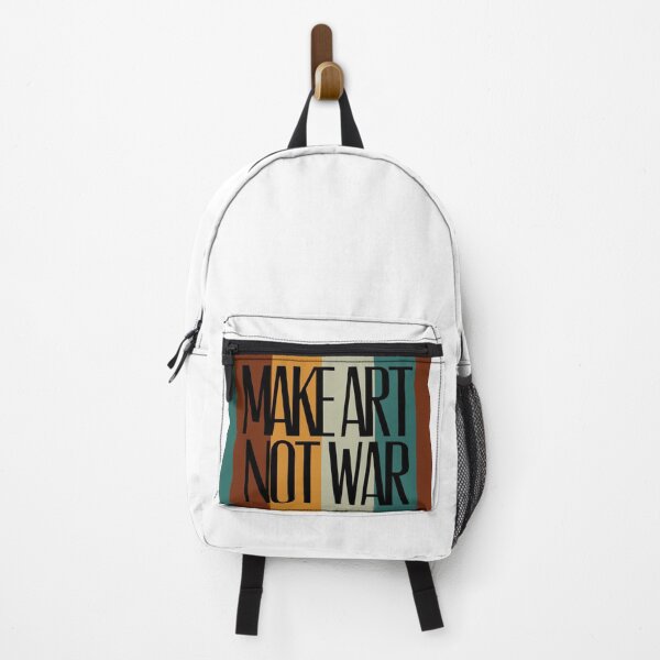 Item preview, Make art not war - black with background designed and sold by annaguerrawords.