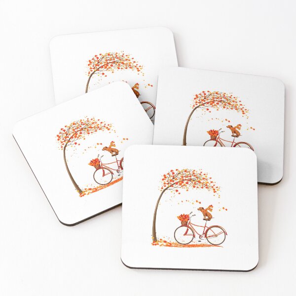 Item preview, Lovely Pitbull Dog in fall funny dog riding bicycle designed and sold by wowart4u.