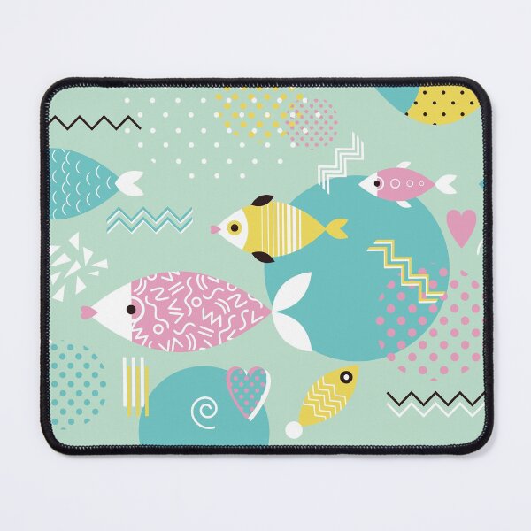 Item preview, Bright Pastel Memphis Print Fish designed and sold by Pink Pineapple Works.