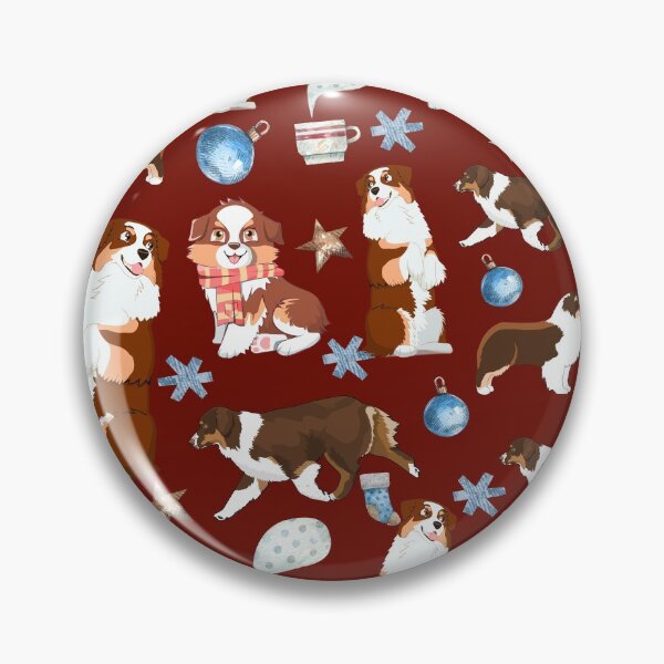 Item preview, Red tricolor australian shepherd christmas designed and sold by PawsoMania.