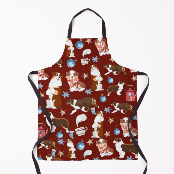 Item preview, Red tricolor australian shepherd christmas designed and sold by PawsoMania.