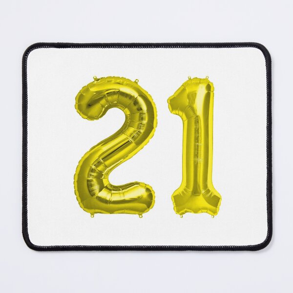 Item preview, Yellow Gold Grey 21st Birthday Metallic Helium Balloons Numbers designed and sold by Birthdates.