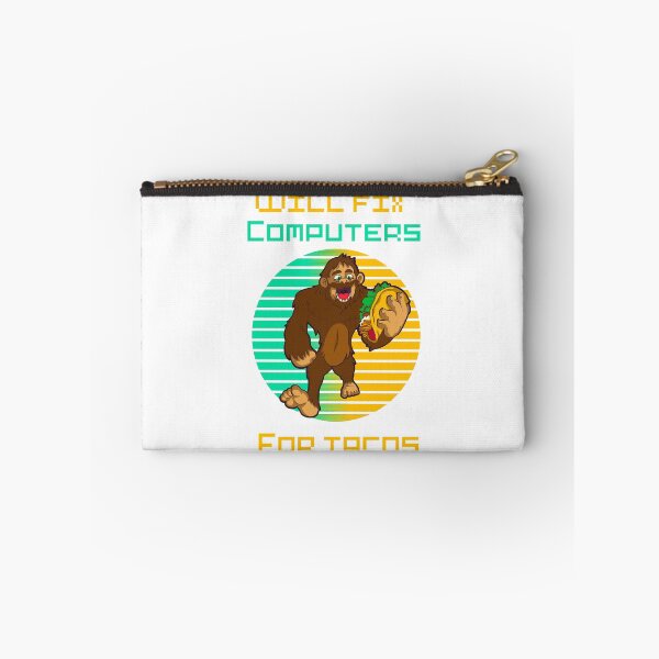 Item preview, Will fix computers for tacos retro sunset Bigfoot- funny tech support humor  designed and sold by Designs Of all kinds.
