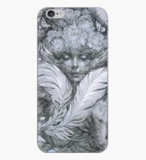 Fairy lady with white feathers and roses. iPhone Case