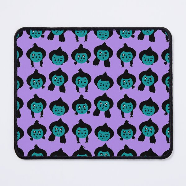 Item preview, Dark Teal & Pastel Purple Cute Witch Faces Pattern designed and sold by Jelly Turnip.