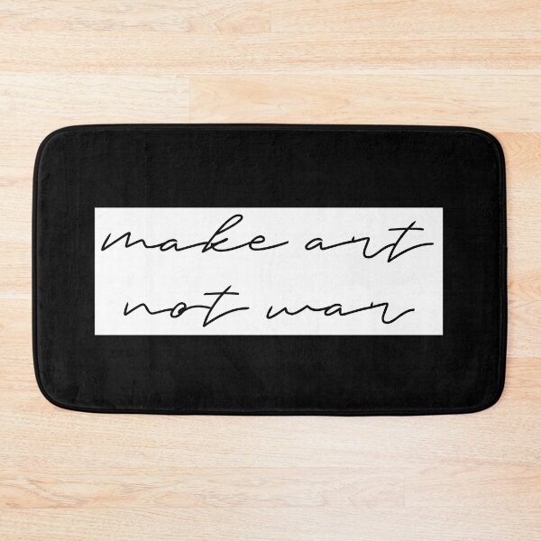 Item preview, Make art not war - cursive white designed and sold by annaguerrawords.