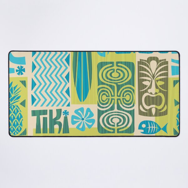 Aperçu de l'œuvre Motif de fête Tiki Time Luau créée et vendue par Pink Pineapple Works.