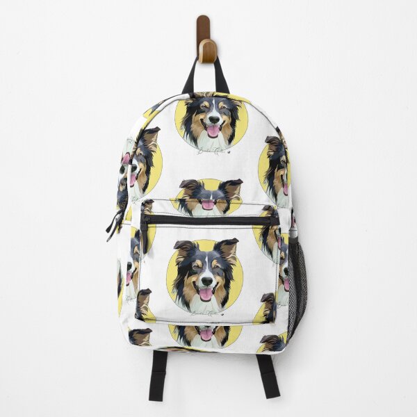 Item preview, Border collie dog illustration in a yellow circle designed and sold by Alexandra Kueny.