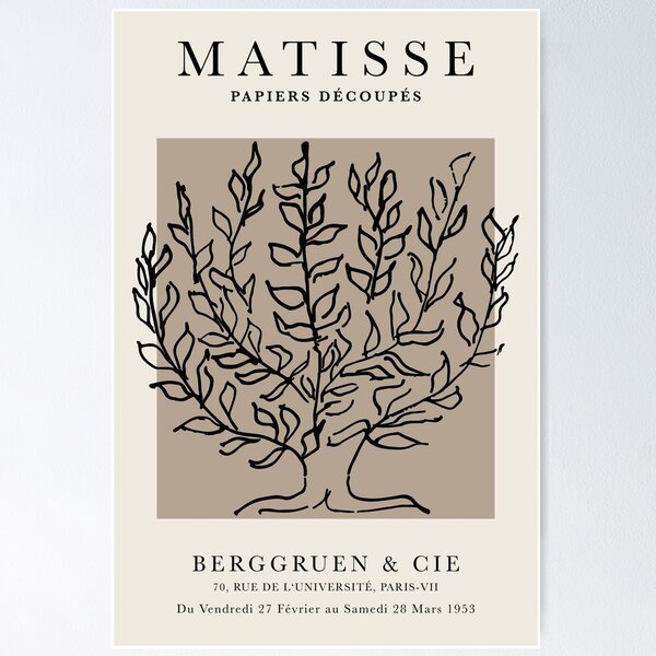 Item preview, Henri Matisse le Platane, Paper Decoupes Art brown beige, Matisse Cutout's, Matisse minimalistic designed and sold by re-make-.