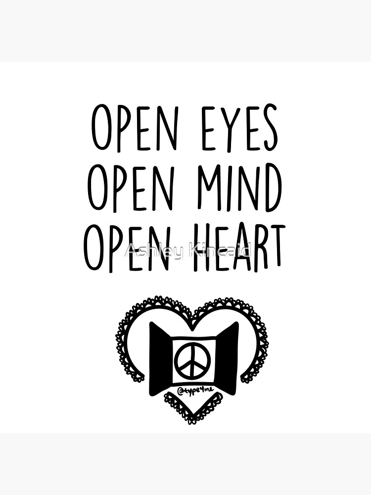 "Open eyes, open mind, open heart illustration " Sticker by akincaid13