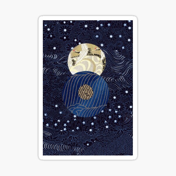 La spirale du temps | Japanese washi yuzen chiyogami origami paper collage Sticker