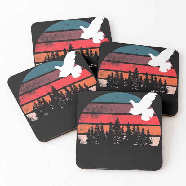 Item preview, Retro Dove Hunting Sunset design for Dove Hunters with White Silohouette Mourning Dove designed and sold by Click-Like.