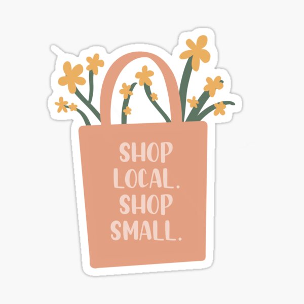 Item preview, Shop Local Shop Small Shopping Bag With Flowers designed and sold by Tatum Swanson.