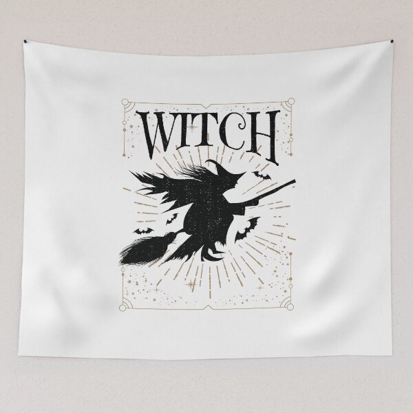 Item preview, Halloween Witch on Broomstick designed and sold by Maria Garcia.