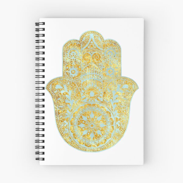 Item preview, Gold and light Blue Hamsa Hand designed and sold by maryedenoa.