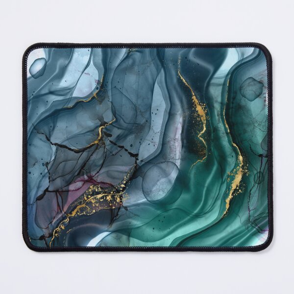 Item preview, Mermaid Ink Splashes in Green with Gold Detail designed and sold by WisdomInspired.