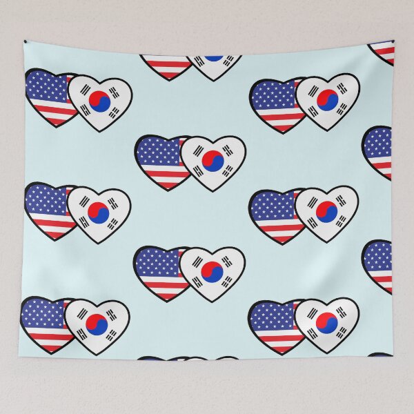 Item preview, American Korean flag together, Heart shape Korean flag, Heart shape American flag, Proud American Korean designed and sold by InspiresME.