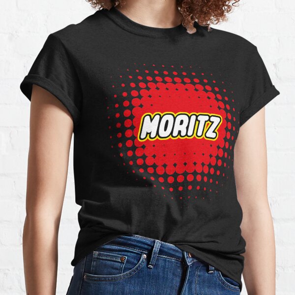 Donna Moritzs Thats No Moon V-Neck T-Shirt Red S