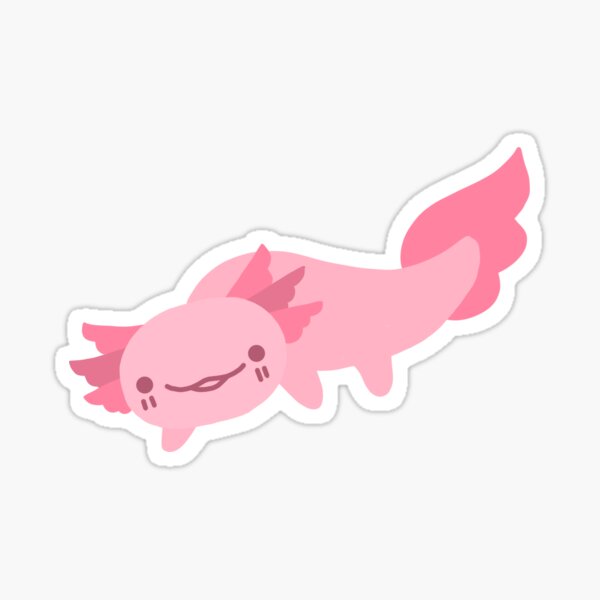 "Cute Derpy Pink Axolotl" Sticker by Eidothea1111 | Redbubble