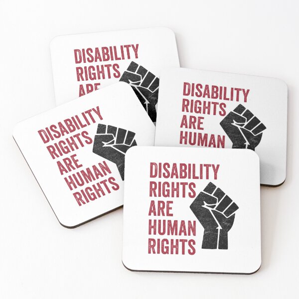 Item preview, Disability Rights Are Human Rights - Political Quote, Graffiti Art, Red, Black and White designed and sold by CoolArtGeek.