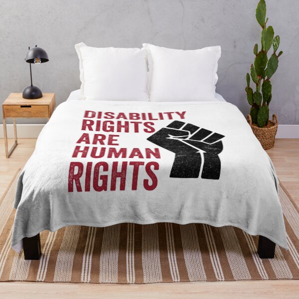 Item preview, Disability Rights Are Human Rights - Political Quote, Graffiti Art, Red, Black and White designed and sold by CoolArtGeek.