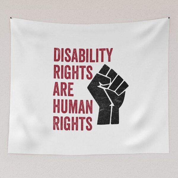Item preview, Disability Rights Are Human Rights - Political Quote, Graffiti Art, Red, Black and White designed and sold by CoolArtGeek.