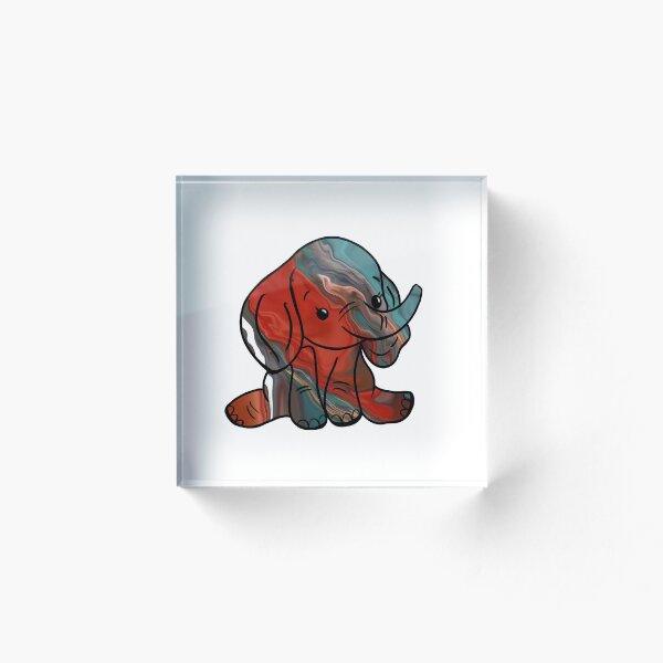Item preview, Cuadro abstracto elefante lindo rojo y azul designed and sold by Mirandum.