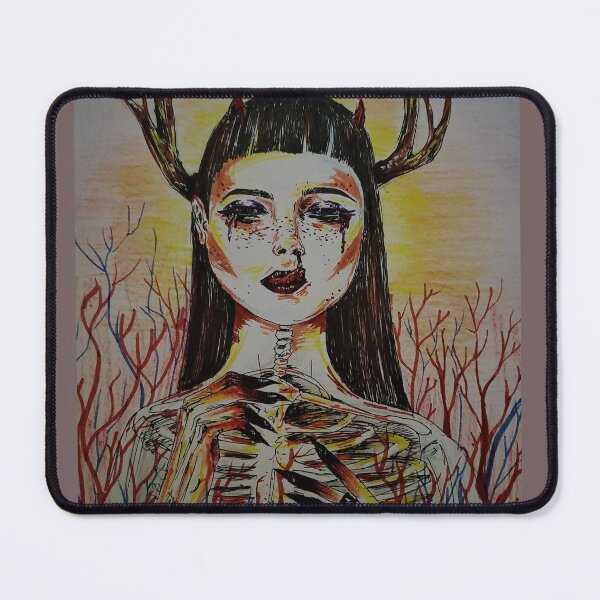 Item preview, woman with horns designed and sold by awkwardartegle.