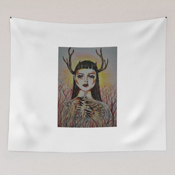 Item preview, woman with horns designed and sold by awkwardartegle.