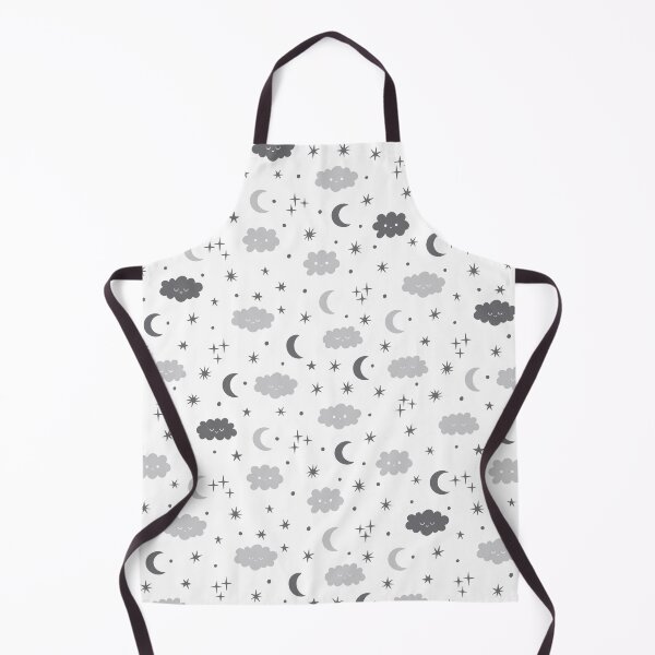 Item preview, Ditsy Cloudy Grey / Gray Nights with Moons, Stars and Clouds designed and sold by Pink Pineapple Works.