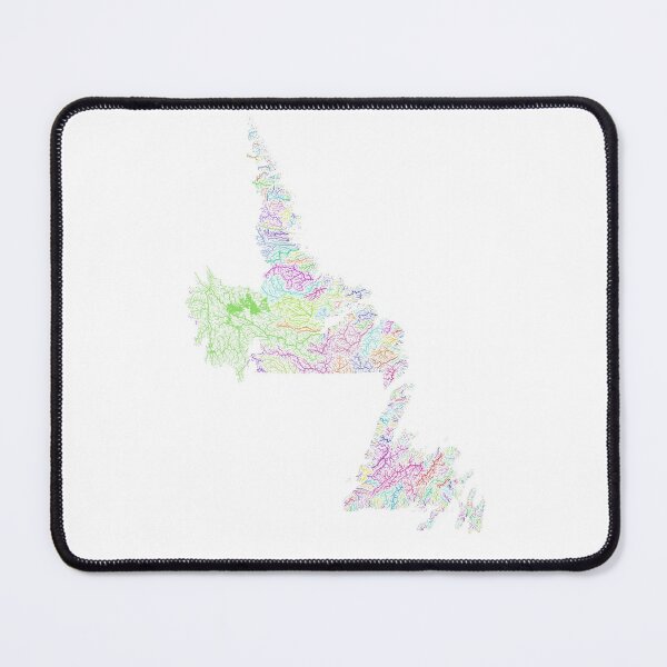 Item preview, Newfoundland and Labrador River Basin Map in Rainbow Colours with White Background designed and sold by GrasshopperGeo.