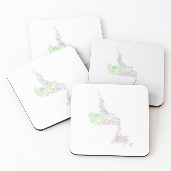 Item preview, Newfoundland and Labrador River Basin Map in Rainbow Colours with White Background designed and sold by GrasshopperGeo.