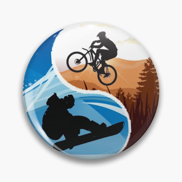Item preview, Mountain Biking and Snowboarding, MTB Cruisin, yin and yang, Perfect gift for mountain bikers or snowboarders designed and sold by HazardPaay.