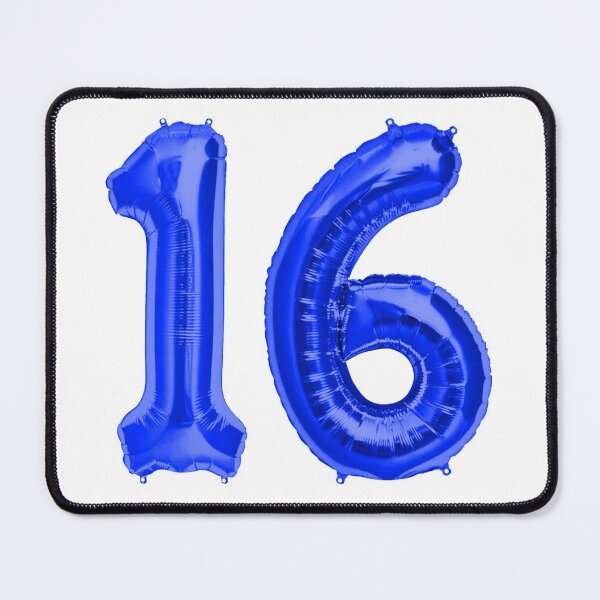 Item preview, Royal Blue 16th Birthday Metallic Helium Balloons Numbers designed and sold by Birthdates.