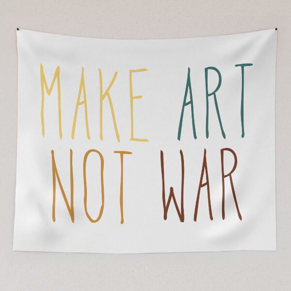 Item preview, Make art not war - tall retro designed and sold by annaguerrawords.
