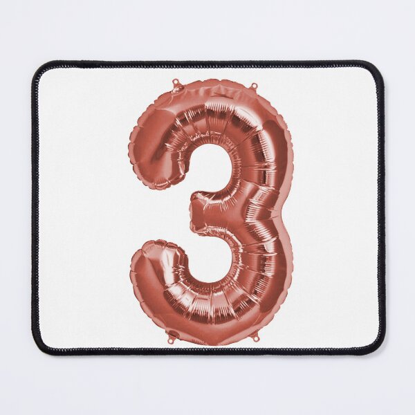 Item preview, Three Number 3 Metallic Rose Gold Mylar Foil Helium Balloon for Three Year Old Toddler  designed and sold by Birthdates.